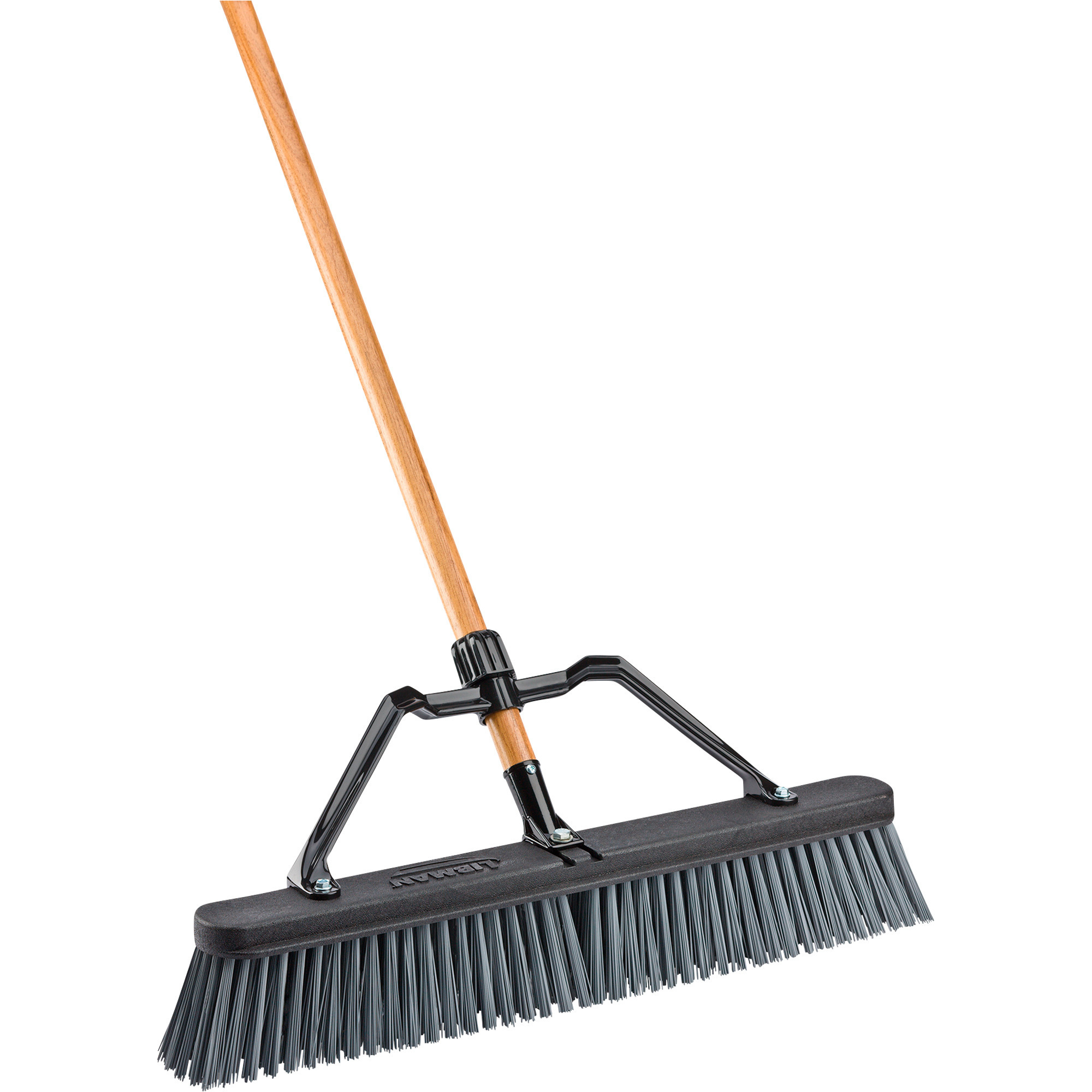 Libman 24in. Rough Surface Push Broom, 4-Pack Case, 60in.L Wood Handle, Model# 1293G